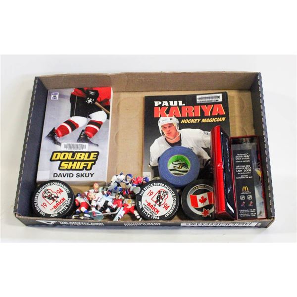 HOCKEY STICK TAPE, BOOKS, PUCKS & HOCKEY GAME
