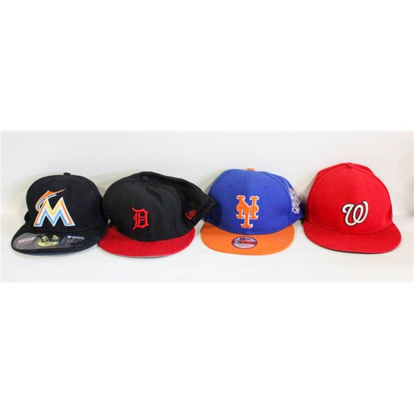4 MLB BASEBALL HATS