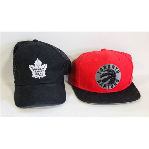 RAPTORS AND LEAFS HATS