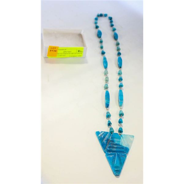 VINTAGE AUTHENTIC BLUE ONYX STONE CARVED