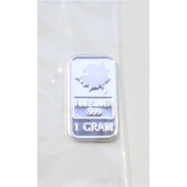 1 GRAM SILVER MAPLE BAR