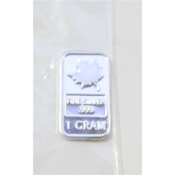 1 GRAM SILVER MAPLE BAR