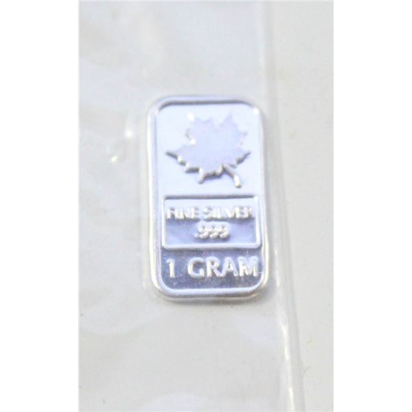 1 GRAM SILVER MAPLE BAR