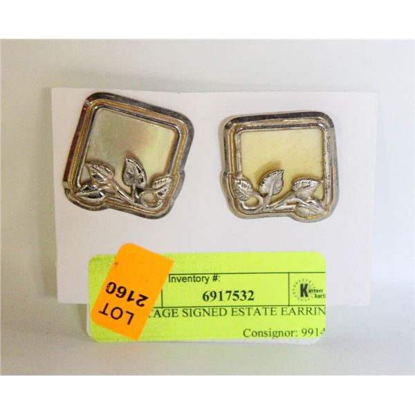 VINTAGE SIGNED ESTATE EARRINGS