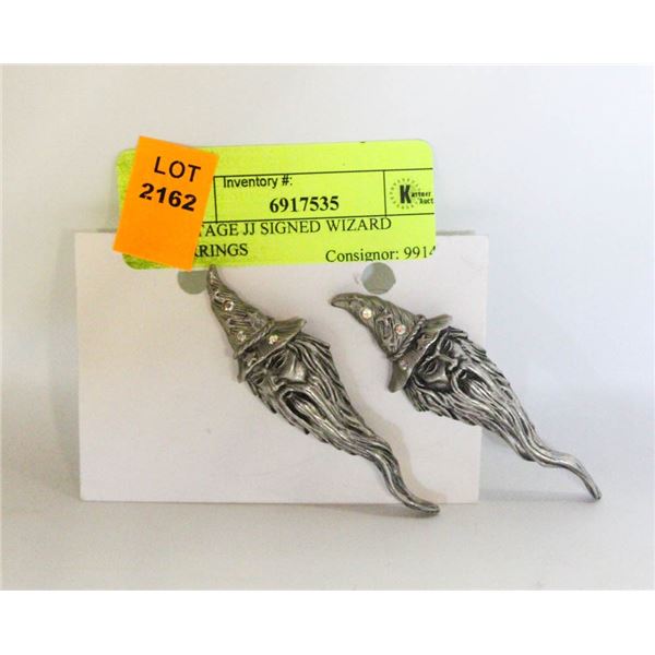 VINTAGE JJ SIGNED WIZARD EARRINGS