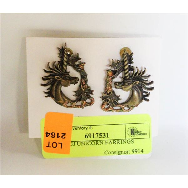 SIGNED JJ UNICORN EARRINGS