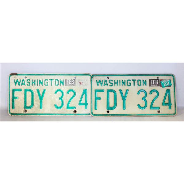 1968-86 WASHINGTON MATCHING LICENSE PLATES