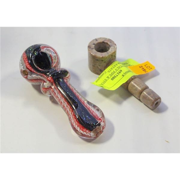 MURANO ITALY PIPE & STONE PIPE TOGETHER-ESTATE