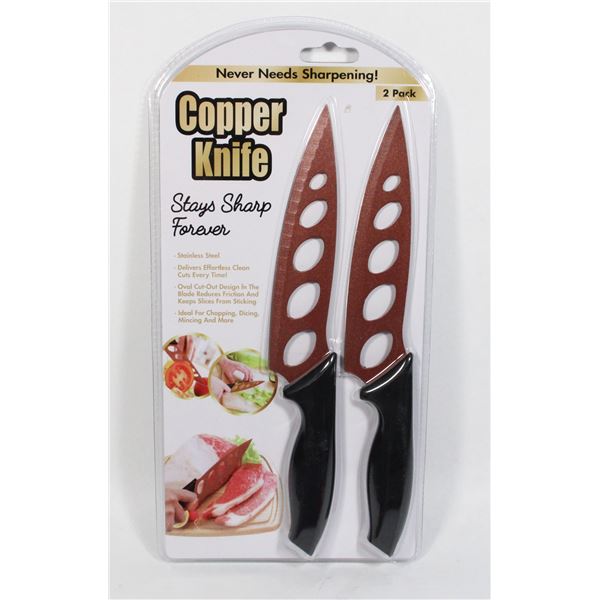 NEW 2PACK COPPER KNIFE SET