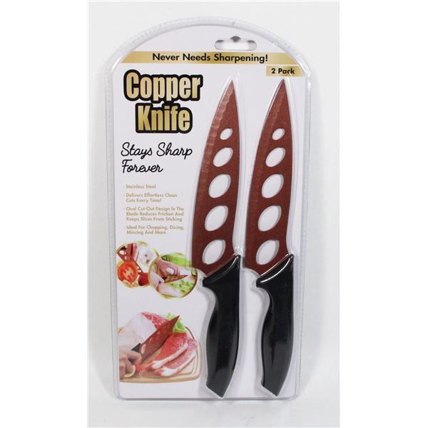NEW 2PACK COPPER KNIFE SET