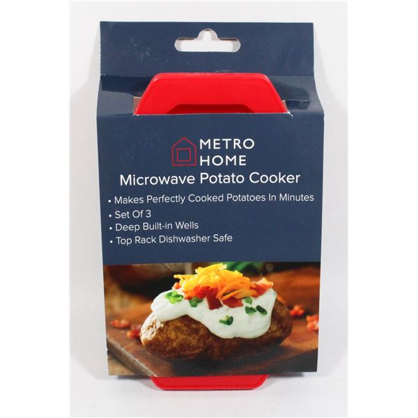 NEW 3 PACK MICROWAVE POTATO COOKER KITCHEN GADGET
