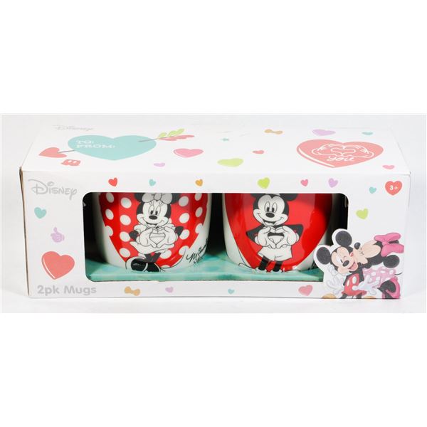 NEW 2 PCE DISNEY MICKEY AND MINNIE MUG SET