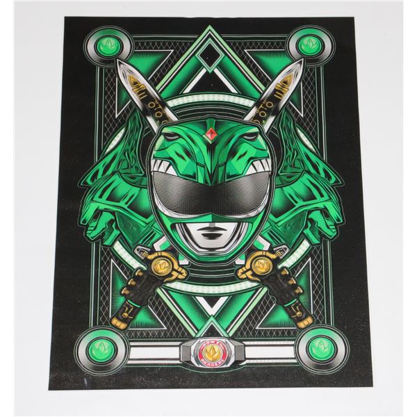 NEW GREEN POWER RANGER THEME 12" X 16"