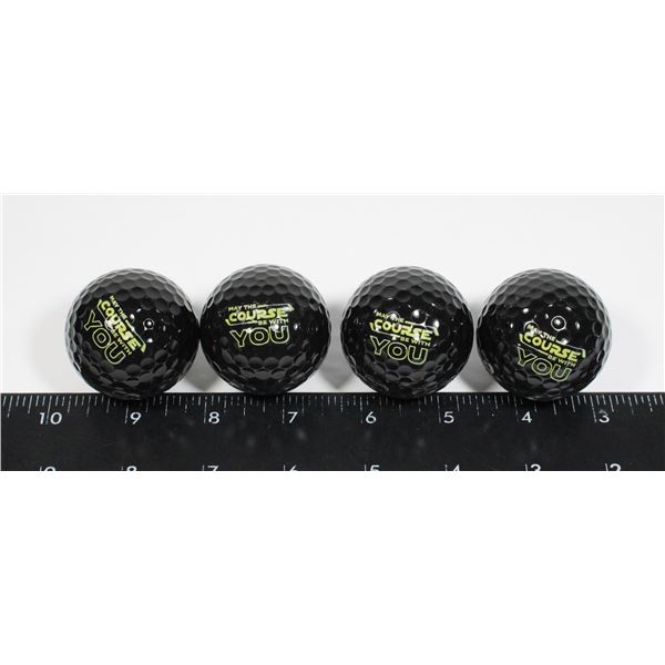 NEW SET OF 4 "MAY THE COURSE BE WITH YOU" GOLF