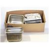 Image 1 : 7 STAINLESS STEEL HALF SIZE INSERTS W/ 6 LIDS