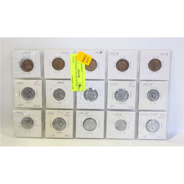 PAGE NICKELS 5X 1943- 5X 1944- 5X1945