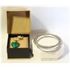 Image 1 : PAIR OF BRACELETS + FAUX MALACHITE HEART PENDANT