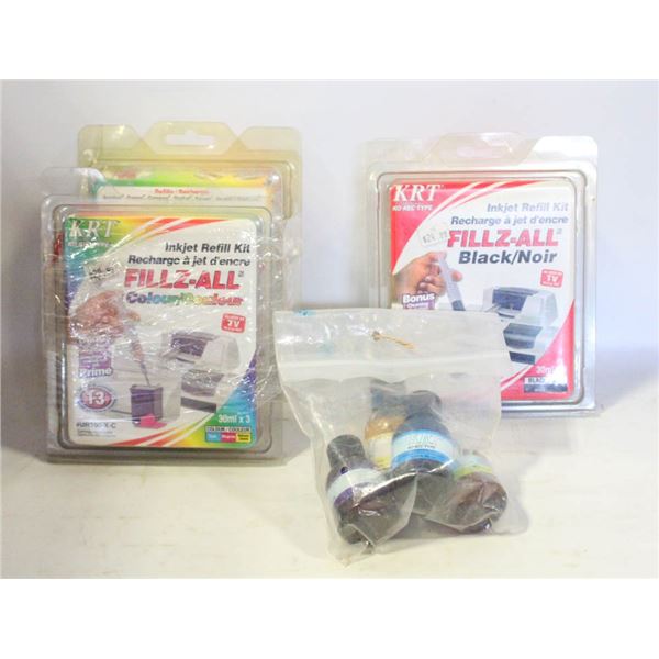 3 NEW INKJET CARTRIDGE REFILL KITS