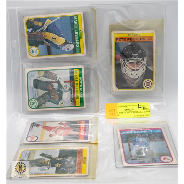 ESTATE SHEET OF 6 VINTAGE 1980'S HOCKEY