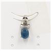Image 1 : #90-NATURAL BLUE SAPPHIRE & CZ PENDANT