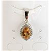 Image 1 : #54-NATURAL YELLOW CITRINE & CZ PENDANT