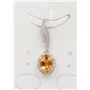 Image 1 : #60-NATURAL YELLOW CITRINE & CZ PENDANT