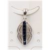 Image 1 : #99-NATURAL BLUE SAPPHIRE & CZ   PENDANT