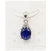 Image 1 : #81-NATURAL BLUE SAPPHIRE & CZ PENDANT