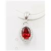 Image 1 : #30-NATURAL RHODOLITE GARNET & CZ PENDANT