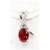Image 1 : #25-NATURAL RHODOLITE GARNET & CZ PENDANT