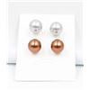 Image 1 : #253-SEA SHELL PEARL STUD EARRINGS 10MM/2 SET