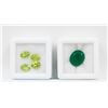Image 1 : #242-NATURAL GREEN AGETE 4.38CT & PERIDOT 3.00CT