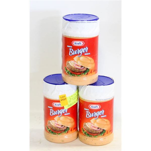 LOT OF 3 KRAFT BURGER SAUCE 475 ML