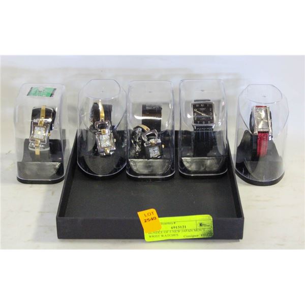 BUNDLE OF 5 NEW JAPAN MOV'T WRIST WATCHES