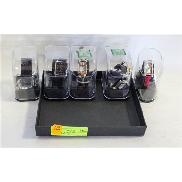 BUNDLE OF 5 NEW JAPAN MOV'T WRIST WATCHES