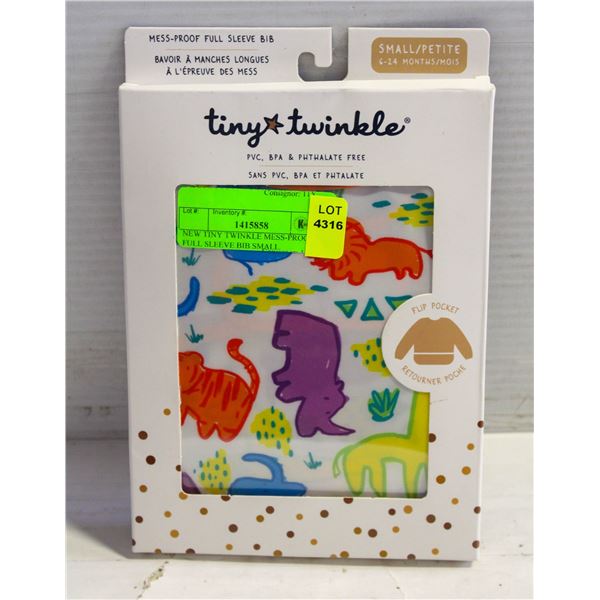 NEW TINY TWINKLE MESS-PROOF FULL SLEEVE BIB SMALL