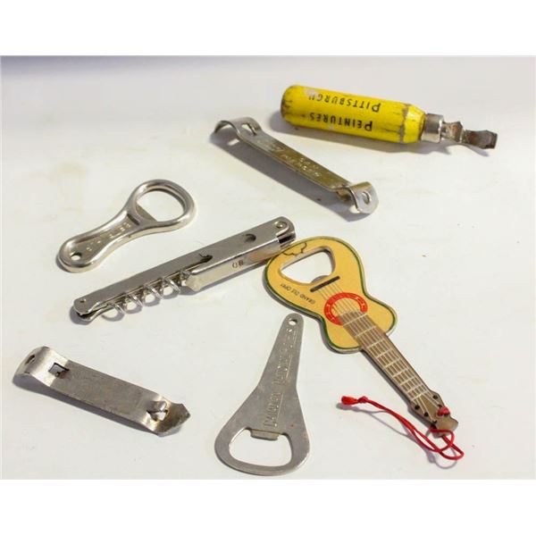 LOT OF VINTAGE BOTTLE OPENERS INCLUDING 1950'S