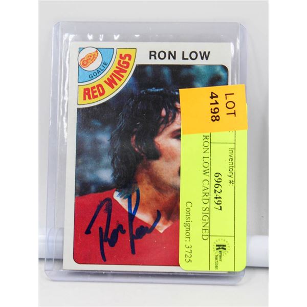 1978 RON LOW CARD SIGNED