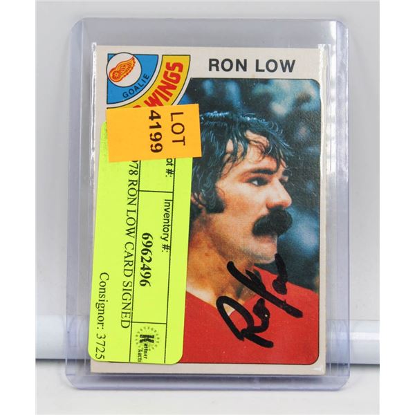 1978 RON LOW CARD SIGNED