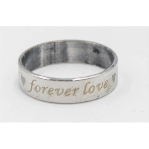 CARBIDE FOREVER LOVE BEVELED EDGES RING SZ 10