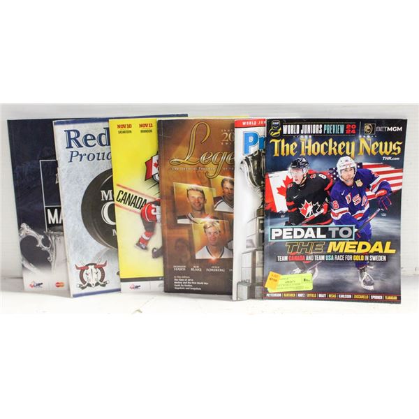 6 HOCKEY WORLD JUNIOR PROGRAMS AND MAGAZINES