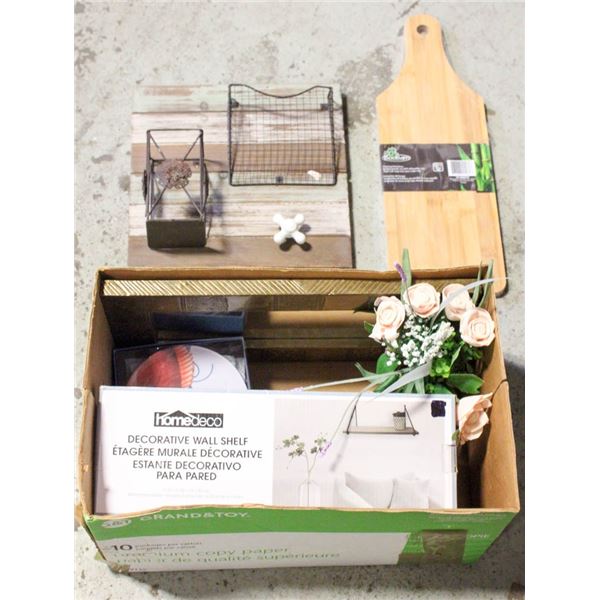 BOX OF MISC. HOME DECOR