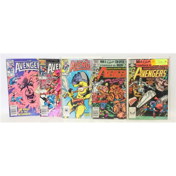 5 VINTAGE AVENGERS COMICS