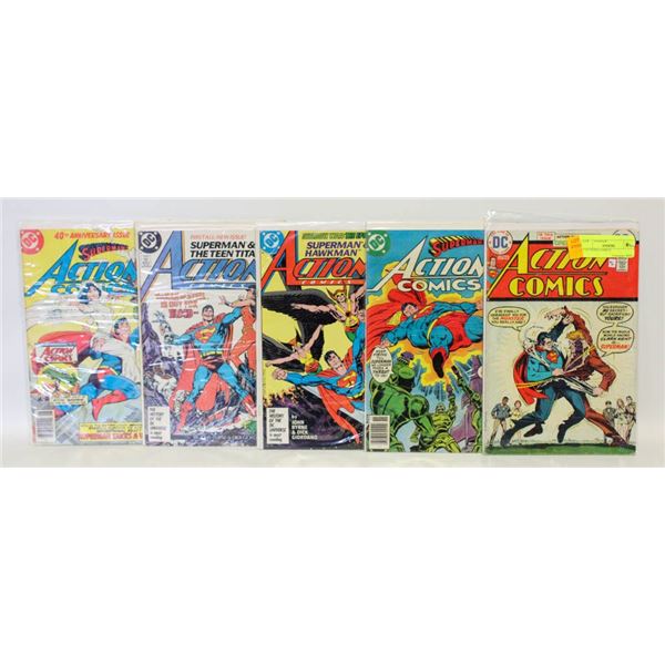 5 VINTAGE SUPERMAN  ACTIONS COMICS