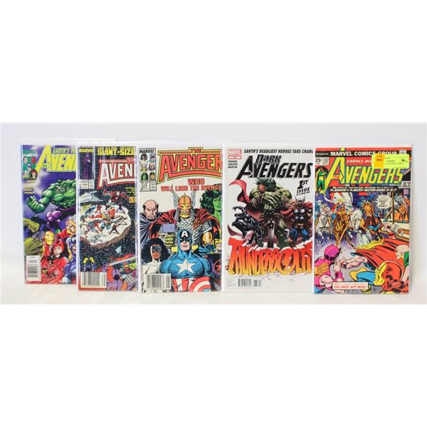5 VINTAGE AVENGERS COMICS