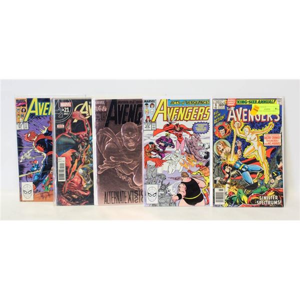 5 VINTAGE AVENGERS COMICS