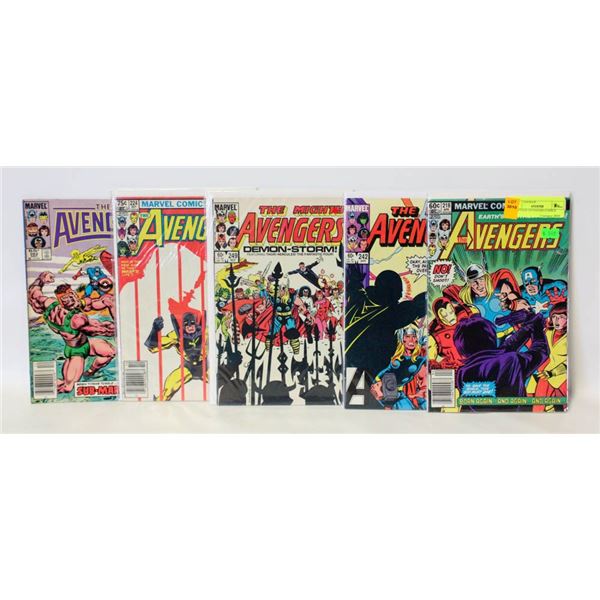 5 VINTAGE AVENGERS COMICS