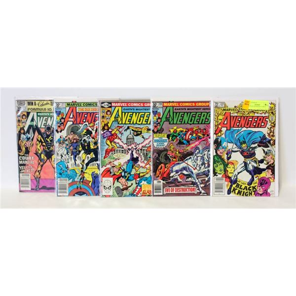 5 VINTAGE AVENGERS COMICS