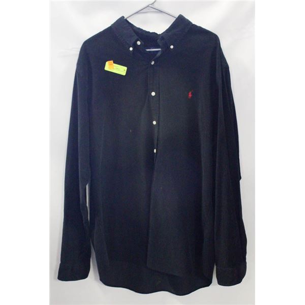 MENS BLACK 2XL RALPH LAUREN LONG SLEEVE BUTTON UP