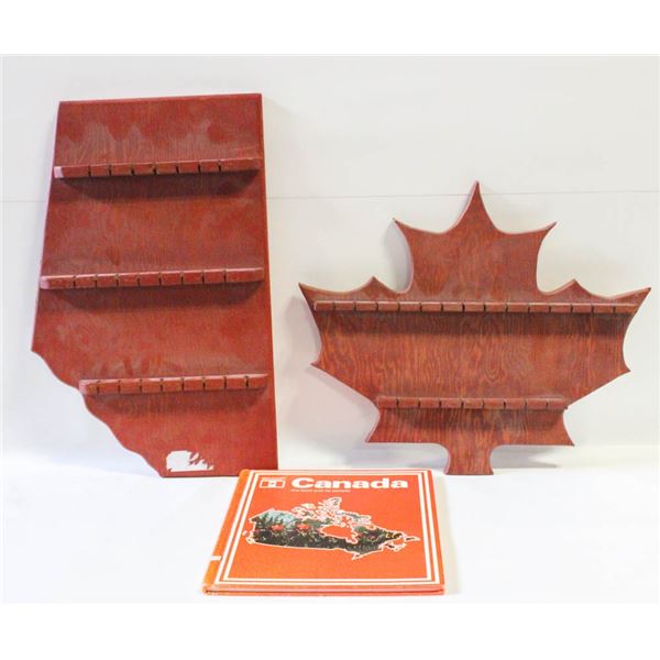 CANADA HARD COVER 1980 BOOK + 2 WOODEN ALTA &